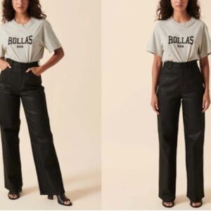 Rolla's Heidi High Rise Loose‎ Straight Coated Black Jeans Women's 27